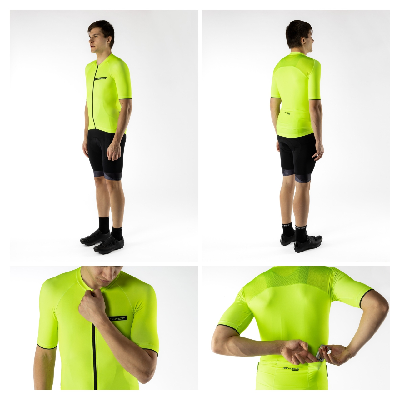 Tricou cu maneca scurta Force Charm, Galben Fluo, L [3]