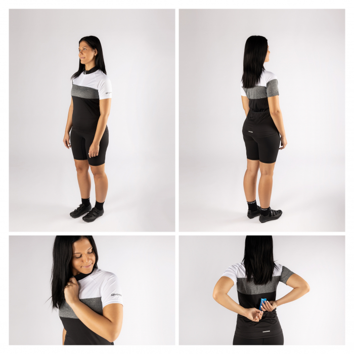 Tricou cu maneca scurta Force View Lady, Negu/Alb/Gri, XS [3]