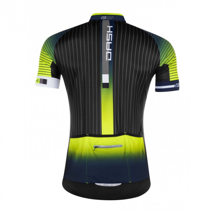 Tricou cu maneca scurta Force Dash, Negru/Galben Fluo, S [2]