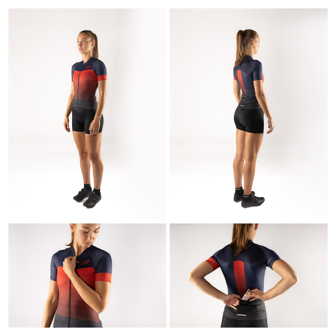 Tricou Force F Ascent Lady Albastru-Rosu XL [3]