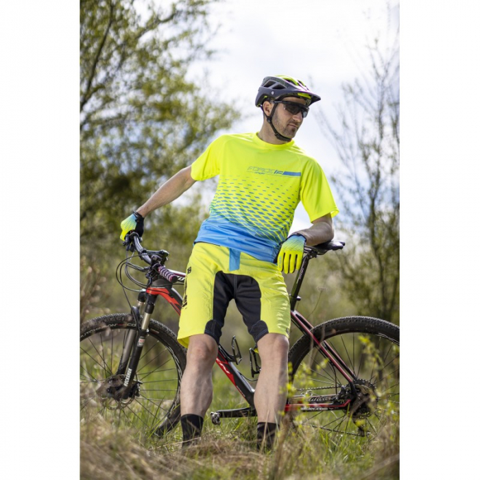 Tricou maneca scurta Force MTB Angle albastru/fluo M [3]