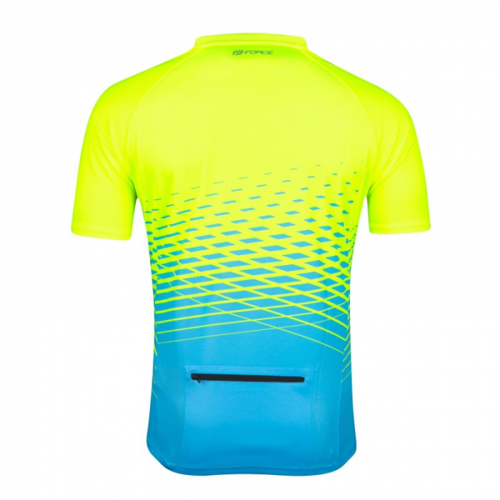 Tricou maneca scurta Force MTB Angle albastru/fluo M [2]