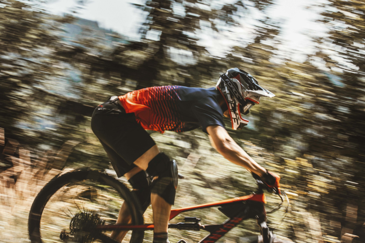 Tricou maneca scurta Force MTB Angle albastru/rosu XL [5]