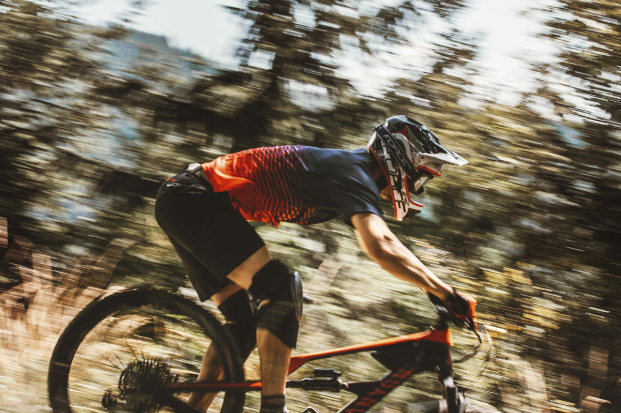 Tricou maneca scurta Force MTB Angle albastru/rosu XS [5]