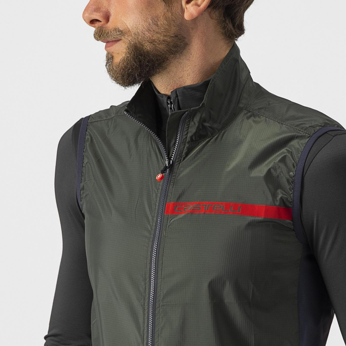 Vesta de vant Castelli Squadra Stretch, Kaki, L [4]