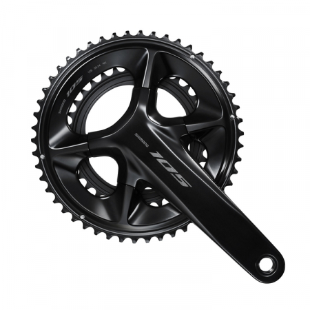 Angrenaj pedalier Shimano 105 FC-R7100, 2x12 viteze, Hollowtech II, fara aparatoare lant, brate 175mm, fara BB, Negru, 50x34T [2]