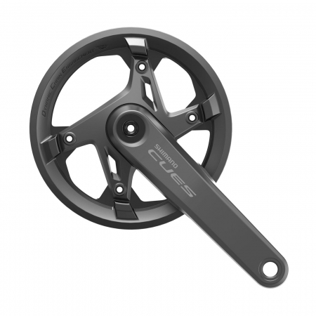 Angrenaje pedaliere - Angrenaj pedalier Shimano CUES FC-U6000-1, 1x9/10/11 viteze, Hollowtech II, cu aparatoare lant, brate 170mm, fara BB, 40T