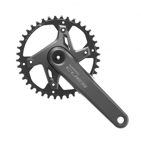 Transmisie bicicleta - Angrenaj pedalier Shimano CUES FC-U6000-1, 1x9/10/11 viteze, 2-piece crankset, fara aparatoare lant, brate 170mm, fara BB, 40T