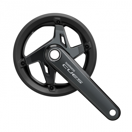 Angrenaje pedaliere - Angrenaj pedalier Shimano CUES FC-U8000-1, 1x9/10/11 viteze, Hollowtech II, cu aparatoare lant, brate 170mm, fara BB, 40T