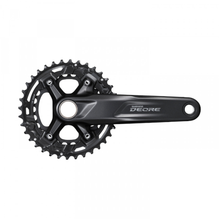 Piese biciclete - Angrenaj pedalier Shimano Deore FC-M4100-B2, 2x10 viteze, Hollowtech II, fara aparatoare lant, brate 170mm, fara BB, 36x26T