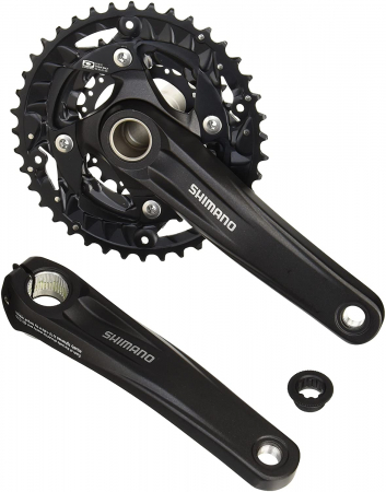 Angrenaj pedalier Shimano Deore FC-MT500-3, 3x10 viteze, Hollowtech II, fara aparatoare lant, brate 170mm, fara BB , Negru, 40x30x22T [1]