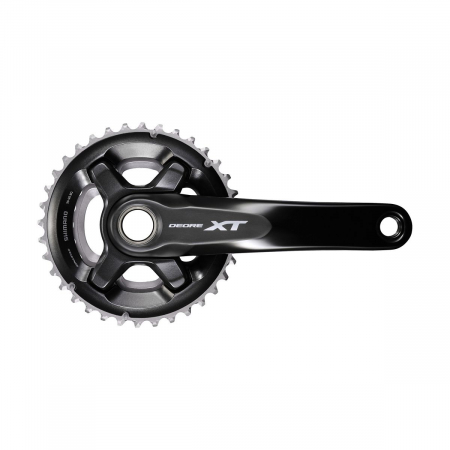 Angrenaje, foi si brate pedaliere - Angrenaj pedalier Shimano Deore XT FC-M8000-B2, 2x11 viteze, Hollowtech II, fara aparatoare lant, brate 175mm, fara BB, 36x26T
