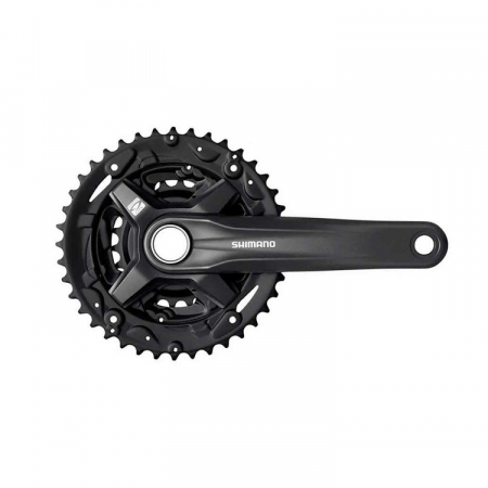 Piese biciclete - Angrenaj pedalier Shimano Altus FC-MT210-3, 3x9 viteze, Hollowtech II, fara aparatoare lant, brate 170mm, fara BB, Negru, 40x30x22T