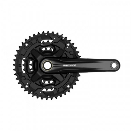 Angrenaje pedaliere - Angrenaj pedalier Shimano Altus FC-MT210-3, 3x9 viteze, Hollowtech II, fara aparatoare lant, brate 170mm, fara BB, Negru, 44x32x22T