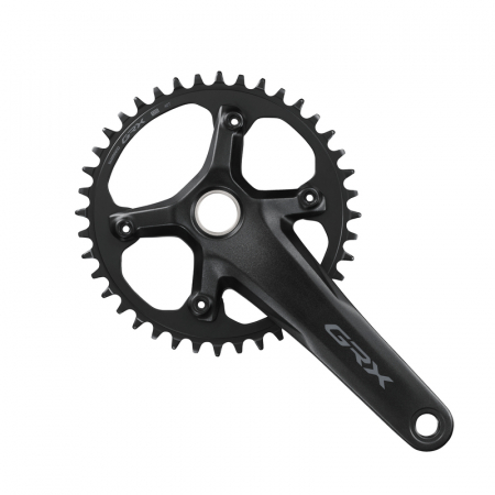 Angrenaje pedaliere - Angrenaj pedalier Shimano GRX FC-RX610-1, 1x12 viteze, Hollowtech II, fara aparatoare lant, brate 170mm, fara BB, 38T
