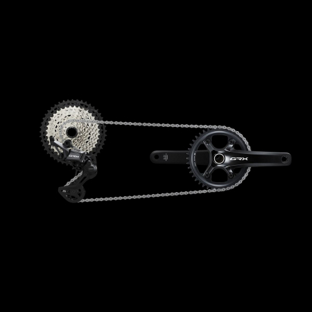 Angrenaj pedalier Shimano GRX FC-RX820-1, 1x12 viteze, Hollowtech II, fara aparatoare lant, brate 170mm, fara BB, 40T [2]