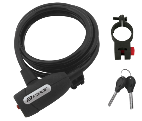 Accesorii - Antifurt cu cheie Force F Lux 180cm/8mm negru
