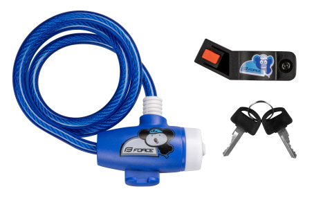 Antifurturi bicicleta - Antifurt Force pentru copii 80cm/8mm albastru