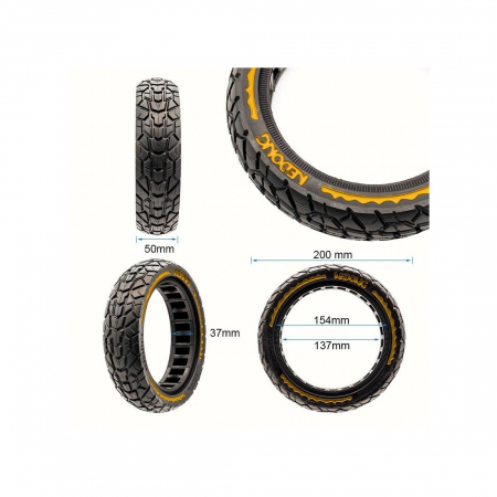 Anvelopa plina trotineta Nedong Ultra Light 8.5x2-6.1/B34 negru/galben [1]