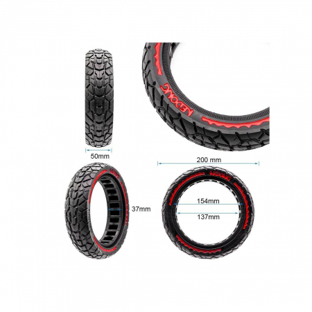 Anvelopa plina trotineta Nedong Ultra Light 8.5x2-6.1/B34 negru/rosu [1]