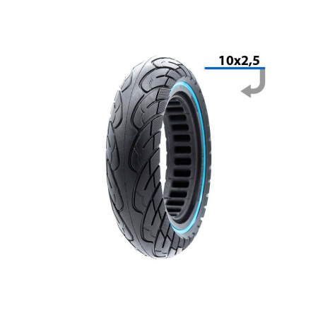 Anvelope trotinete electrice - Anvelopa solida ultra-usoara 10x2.5 pentru jante 34mm Negru/Albastru