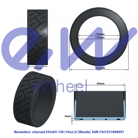 Anvelopa trotineta Wanda P1407-17, 10×2.50 [1]