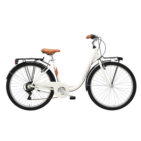 Biciclete - Bicicleta Adriatica Cigno 26, Aluminiu, 6 viteze, Alba