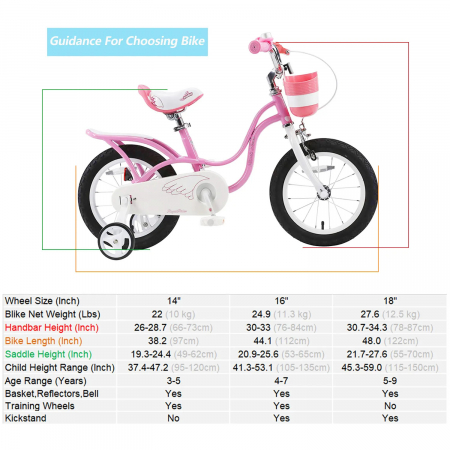 Bicicleta Royal Baby Little Swan Coaster Brake, 14 inch, Roz [3]