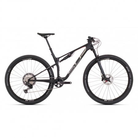 Biciclete - Bicicleta Superior Team XF 29 Elite 29" Matte Carbon/Chrome/Team Red 17.5" - (M)
