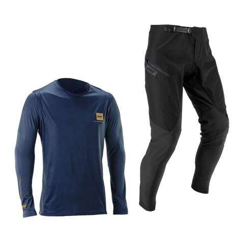 Imbracaminte ciclism - Bluza & Pantaloni Leatt Ride Kit MTB 1.0 Galaxy Blue L