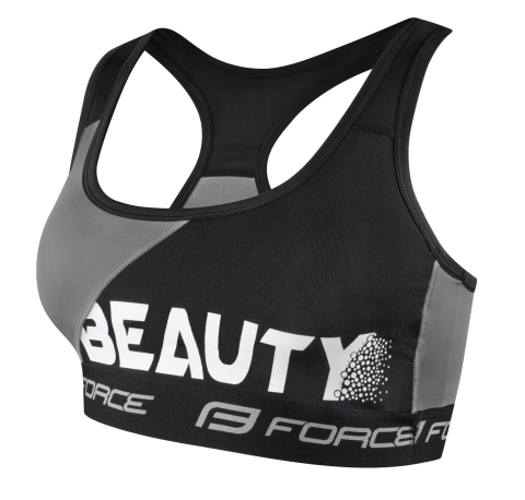 Lenjerie intima - Bustiera sport Force Beauty negru/gri XS