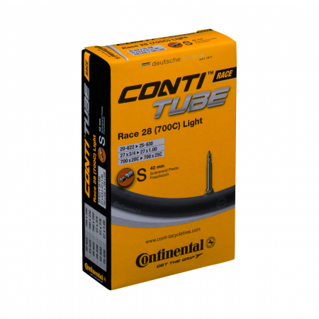 Piese biciclete - Camera Continental Race 28 Light, 20/25-622/630, 27x3/4-1.0, S42