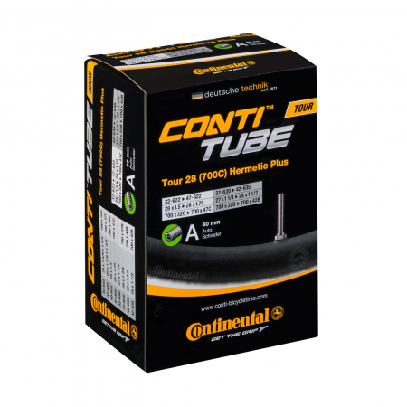Piese biciclete - Camera Continental Tour 28 Hermetic Plus, 32/47-622/635, 28x1.5-1.75, A40