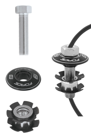 Cuvete furca - Capac cu floare Force BMX cu gaura 1 1/8 negre