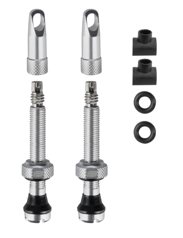 Valve tubeless - Capace valva presta Force pentru tubeless 2 x FV 44 mm, argintiu