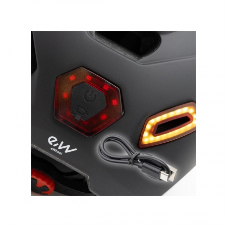 Casca cu lumini fata/spate si semnalizare e.Wheel CP02, negru, One Size [5]