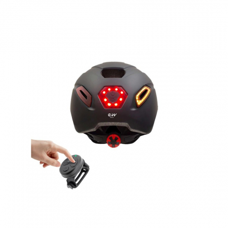 Casca cu lumini fata/spate si semnalizare e.Wheel CP02, negru, One Size [1]