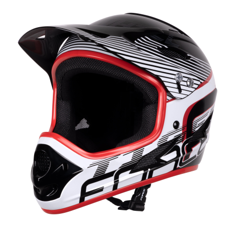 Casti bicicleta - Casca Force Tiger downhill negru/rosu/alb L/XL