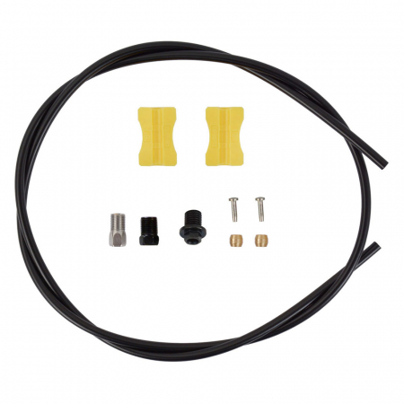 Piese biciclete - Conducta hidraulica Shimano SM-BH90-JK-SSR, 1000mm, Negru, suruburi conectare (2 tipuri ST, 1 tip BR), oliva si insertie