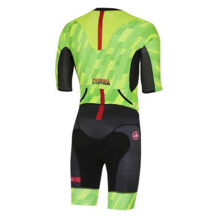Costum de triatlon cu maneca scurta Castelli All Out Speed, Galben Fluo/Negru, S [1]