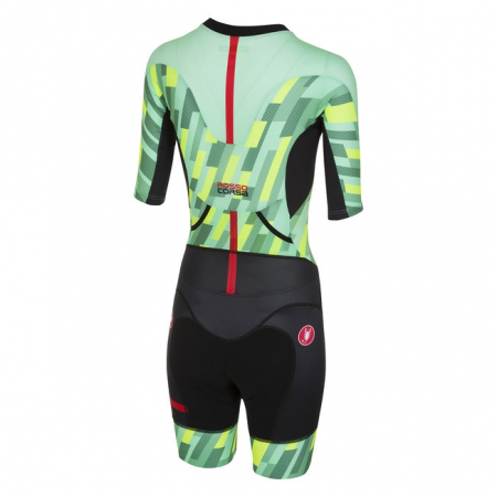 Costum De Triatlon Cu Maneca Scurta Castelli All Out W Speed, De Dama, Verde/Negru, S [1]