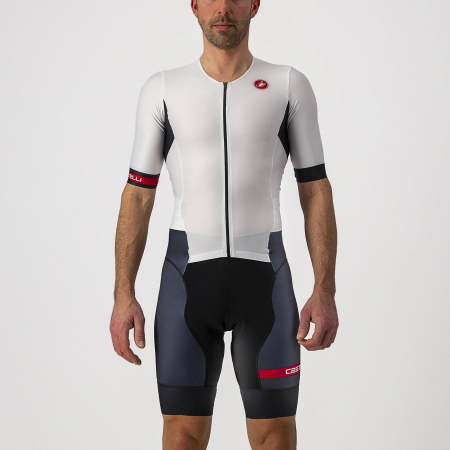 Costum de triatlon cu maneca scurta Castelli Free Sanremo SS, Alb/Negru, L [0]