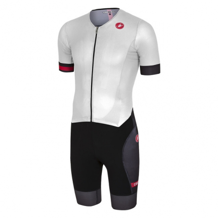 Costume de Triatlon - Costum de triatlon cu maneca scurta Castelli Free Sanremo Suit SS, Alb/Negru, S