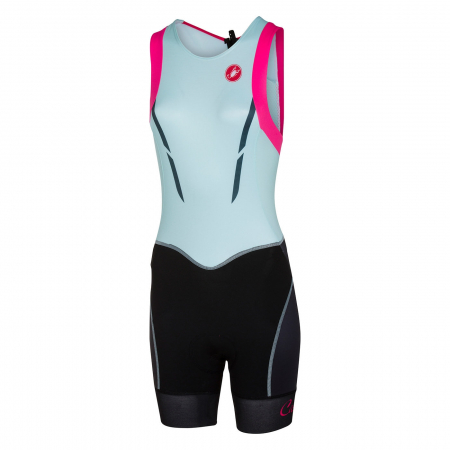 Costume de Triatlon - Costum Triatlon Castelli Free W Tri Itu, De Dama, Bleu/Roz/Negru, L