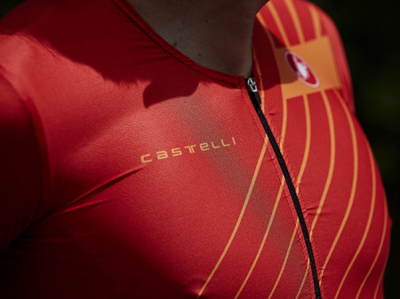 Costum Triatlon cu Maneca Scurta Castelli Free Sanremo SS Suit Negru/Rosu/Portocaliu XXXL [3]