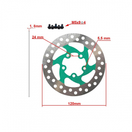 Disc frana 120mm 5 gauri Verde [1]