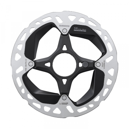 Frane si componente - Disc frana Shimano RT-EM910-S, Center Lock, piulita cu caneluri externe, 160mm