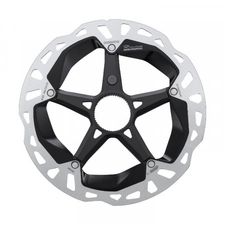 Piese biciclete - Disc frana Shimano RT-EM910-M, Center Lock, piulita cu caneluri externe, 180mm