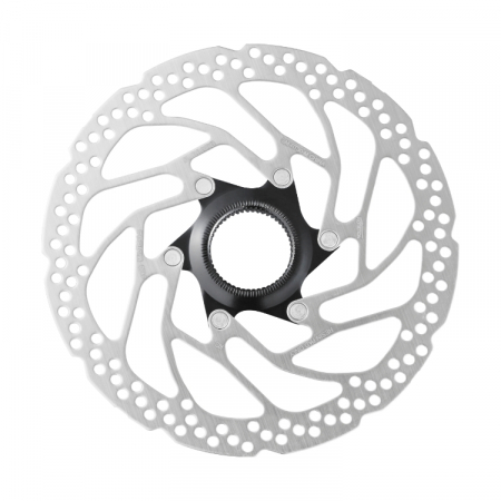 Piese biciclete - Disc frana Shimano SM-RT30-L, Center Lock, piulita cu caneluri interne si externe, 203mm