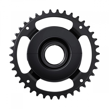 Piese biciclete - Foaie angrenaj Shimano E-bike SM-CRE61, fara CG, chain line 46.5mm, Negru, 38T